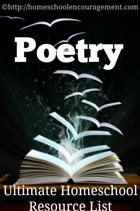 An Ultimate Homeschool resource list for the study of poetry from #Homeschool Encouragement