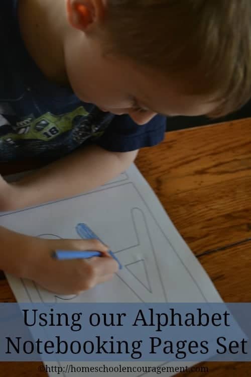 Alphabet Notebooking Pages -- Homeschooling gets a jumpstart with these notebooking pages. Here's how we use them in our homeschool.
