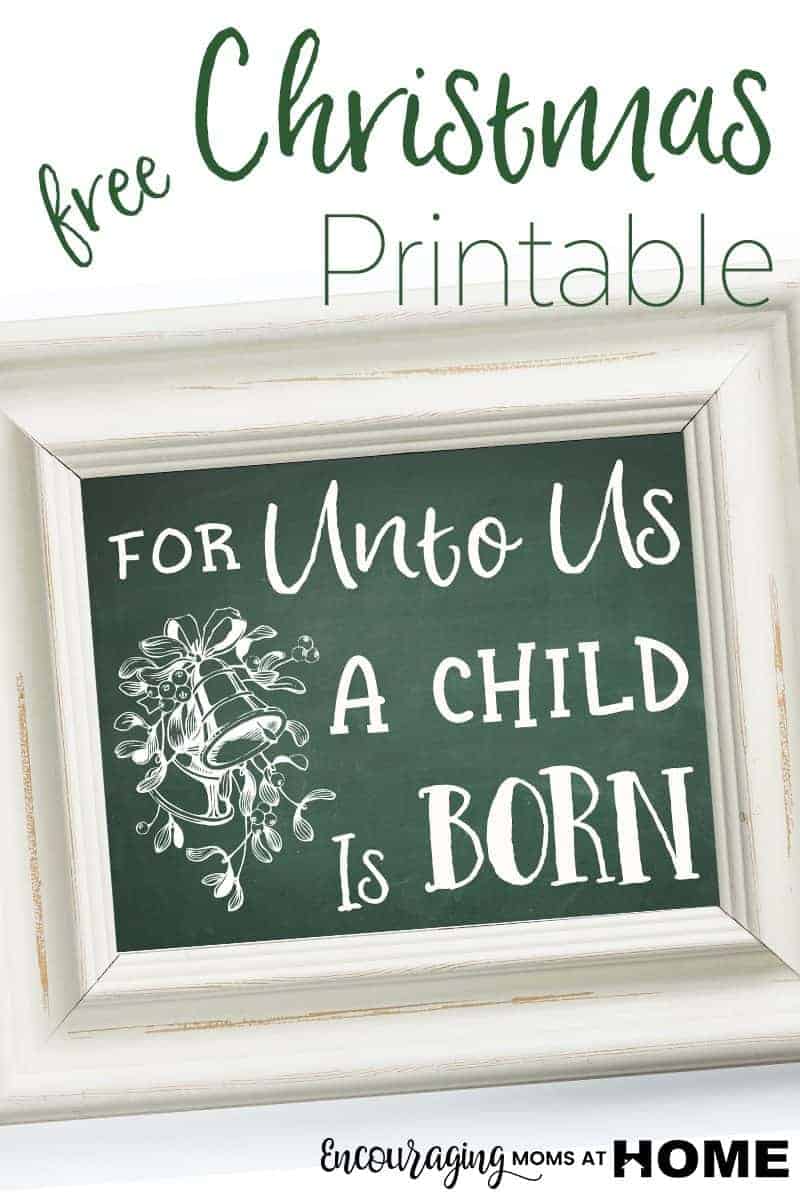 For Unto Us A Child Is Born Printable