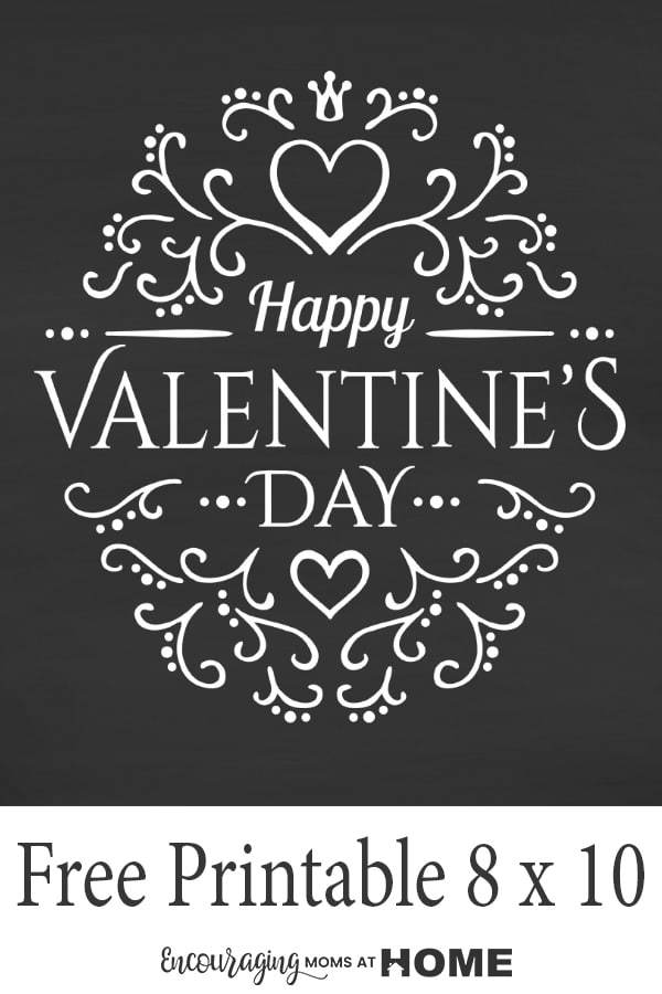 Free Chalkboard Printable: Happy Valentine s Day Printables