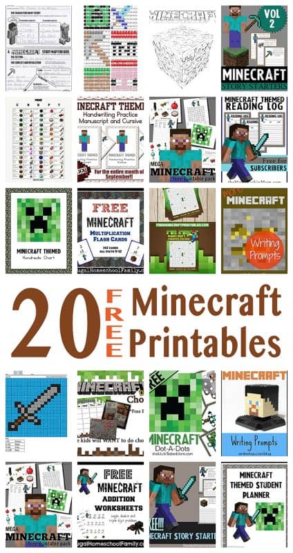 20 Free Minecraft Printables for Learning from our Friends