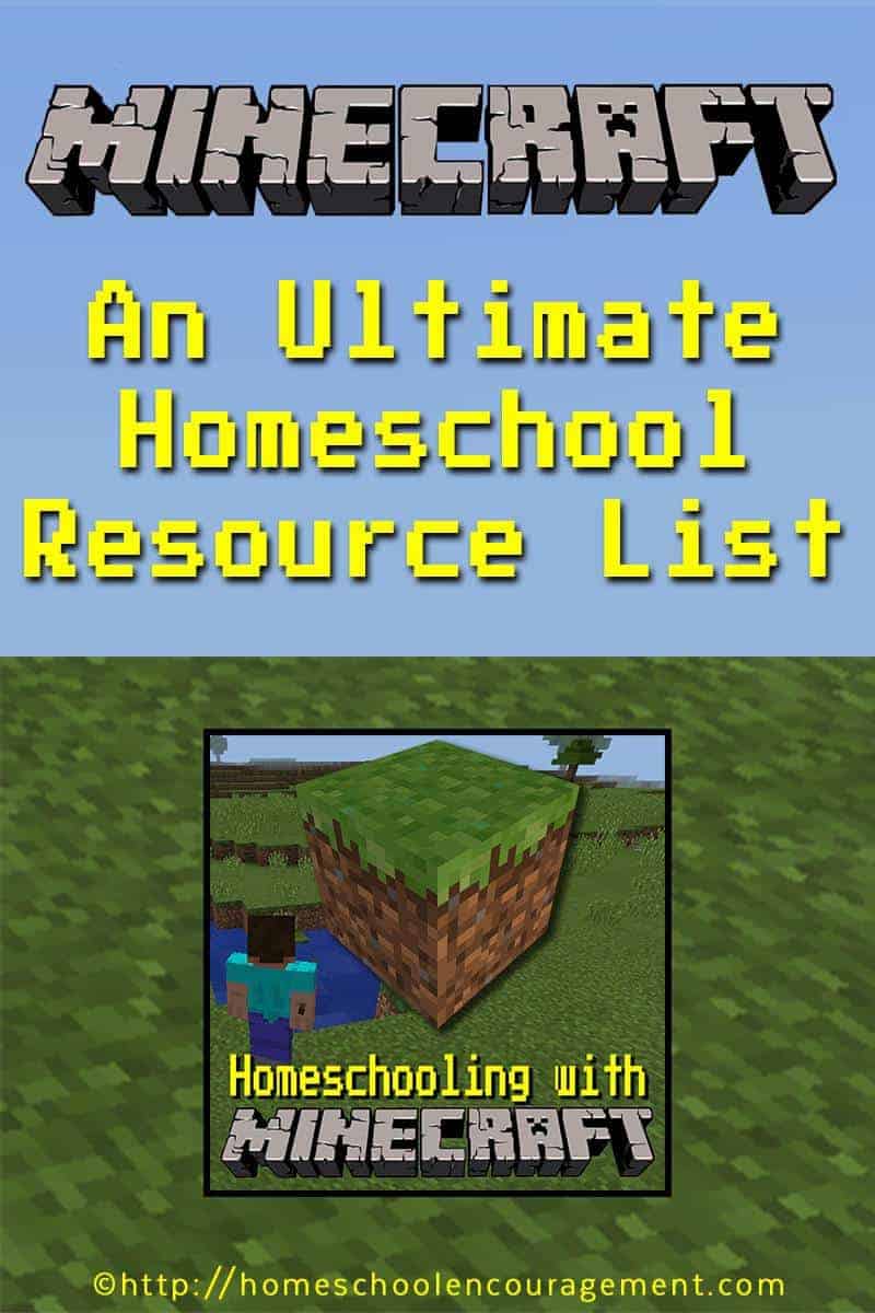 Here is your one stop shop for resources to homeschool with Minecraft.  We've included links to printables, on-line courses, books, and more.  #homeschool #minecraft