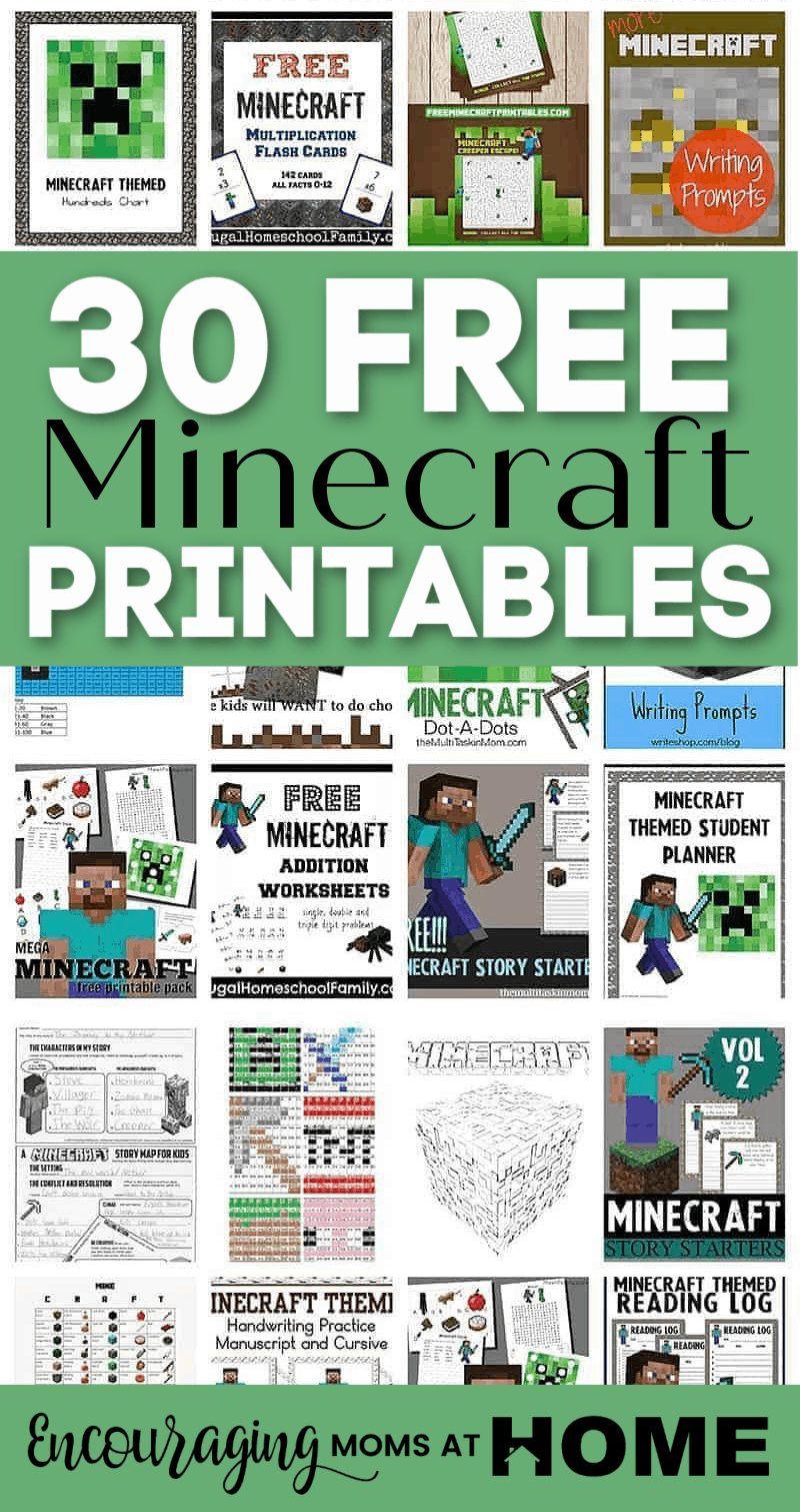 Minecraft Worksheets and Free Printable Minecraft Activities shown. 