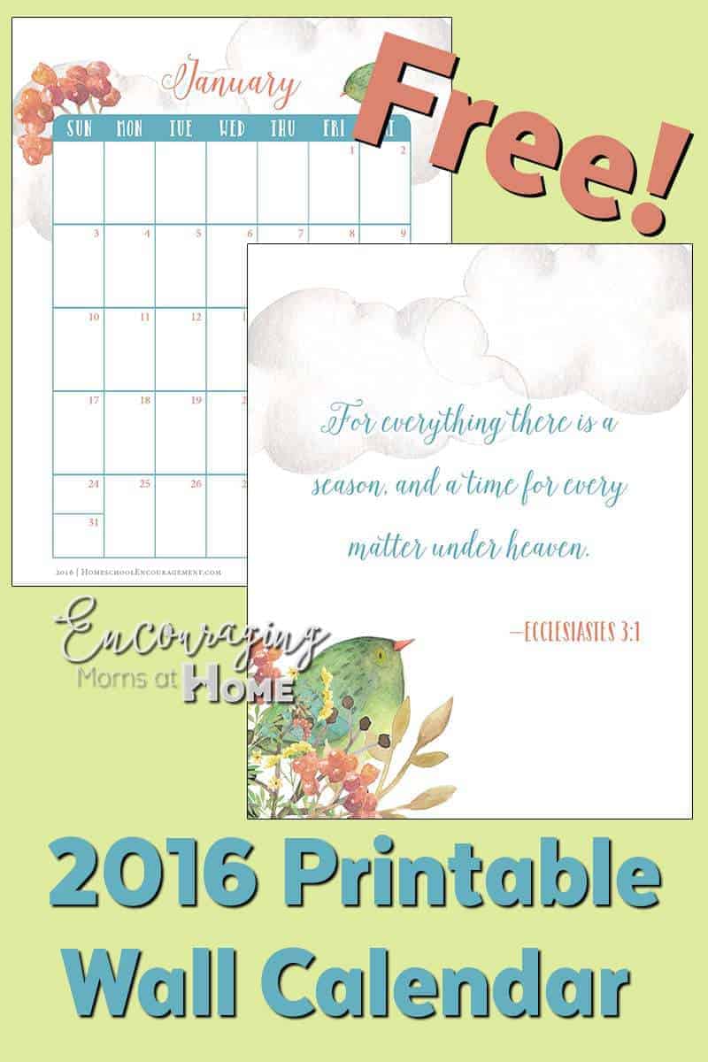 free 2016 printable calendar