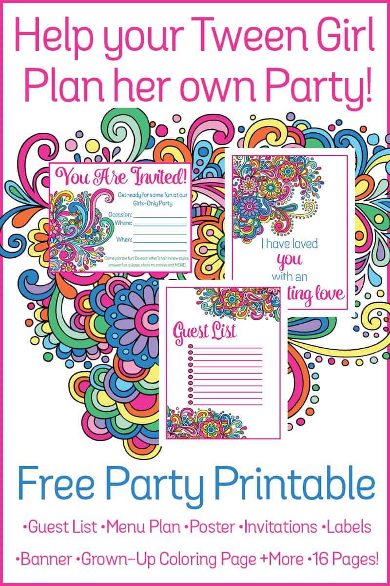 Download Best Fun Party Ideas for Tween Girls: Free Printable Party Planner and Decor!