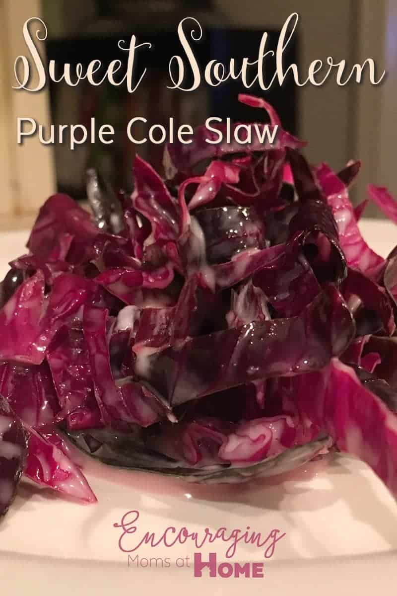 Pretty Purple Sweet Southern Cole Slaw - Encouraging Moms at Home