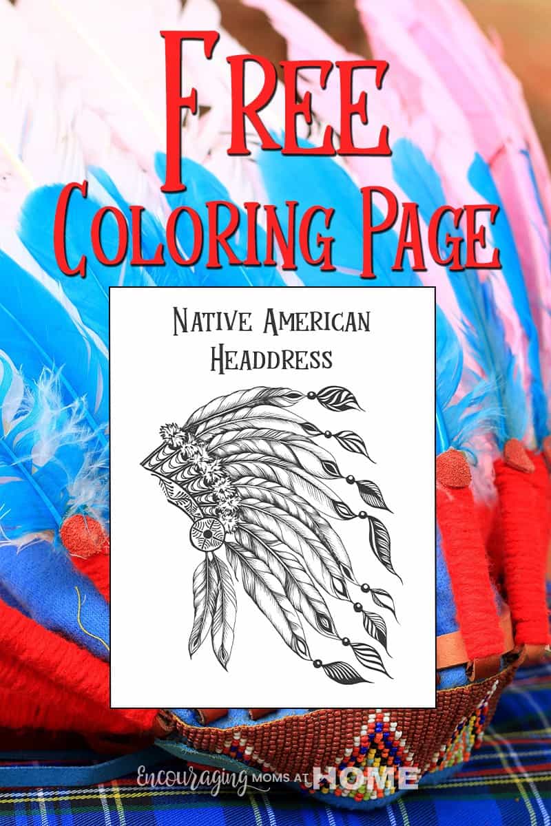Free Printable Thanksgiving Coloring Pages - Native American Head Dress