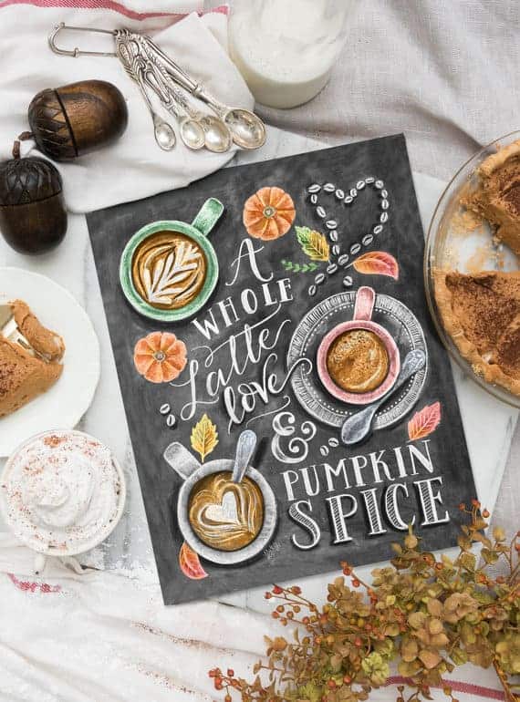 Pumpkin Spice Latte Chalkboard Art Print - Best Pumpkin Spice Latte Gifts 
