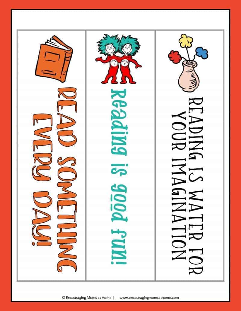 free printable dr seuss inspired bookmarks and book logs for reading fun