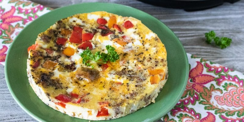 Instant Pot Frittata with Sausage, Peppers and Cheese